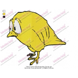 Yellow Cartoon Bird Embroidery Design